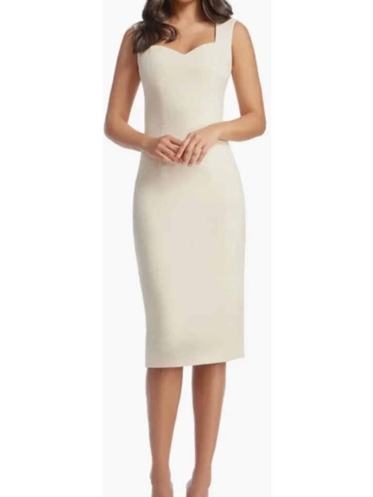 Dress The Population Elle Sheath Dress, Cream, Size M
